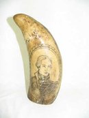 RESIN SCRIMSHAW TOOTH HORATIO NELSON HMS VICTORY