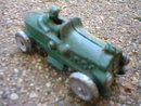 SMALL CAST IRON GREEN RACE CAR R