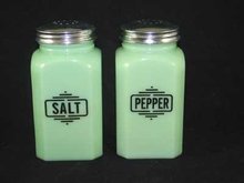 JADE JADITE JADEITE SQUARE SALT PEPPER SHAKERS