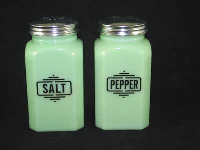 JADE JADITE JADEITE SQUARE SALT PEPPER SHAKERS