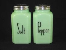 JADE JADITE JADEITE SQUARE SALT PEPPER SHAKERS