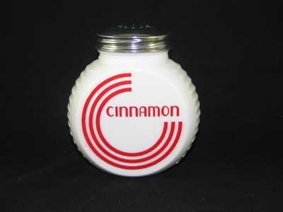 WHITE MILK GLASS ART DECO RANGE CINNAMON