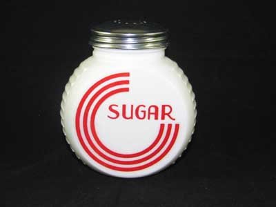 WHITE MILK GLASS ART DECO RANGE SUGAR