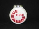 WHITE MILK GLASS ART DECO RANGE FLOUR SHAKER