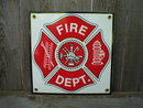 FIRE DEPT PORCELAIN COAT SIGN HOME OFFICE WALL DECOR