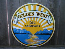 GOLDEN WEST OIL COMPANY PORCELAIN COAT SIGN