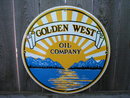 GOLDEN WEST OIL COMPANY PORCELAIN COAT SIGN