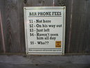 BAR PHONE FEES PORCELAIN COAT SIGN HOME OFFICE WALL DECOR