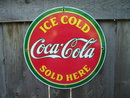 ICE COLD COCA-COLA PORCELAIN COAT SIGN METAL ADV SIGNS M