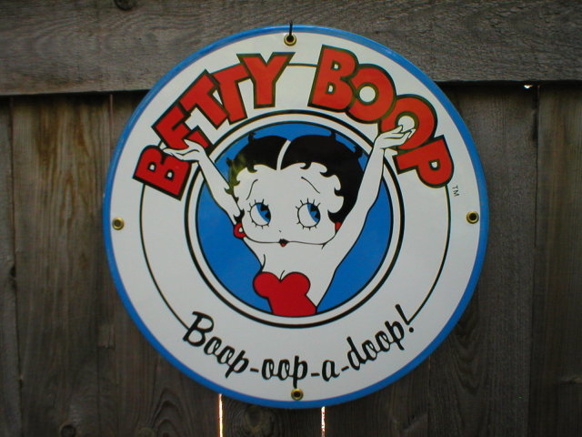 BETTY BOOP PORCELAIN COAT SIGN METAL ADV SIGNS M
