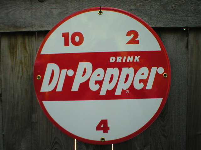 DR PEPPER PORCELAIN COAT RETRO SIGN