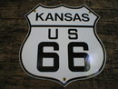 KANSAS US 66 PORCELAIN-COATED SHIELD SIGN K
