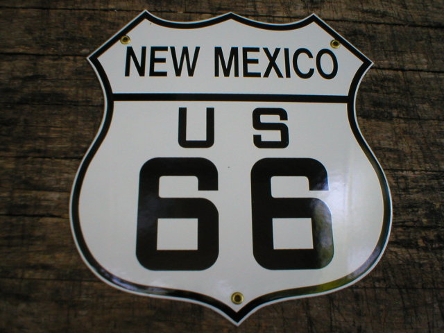 NEW MEXICO US 66 PORCELAIN-COATED SHIELD SIGN N