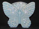BLUE PORCELAIN BUTTERFLY WALL POCKET B