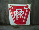 PRR PORCELAIN-COATED RAILROAD SIGN P
