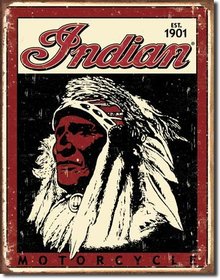 INDIAN MOTORCYCLES TIN SIGN