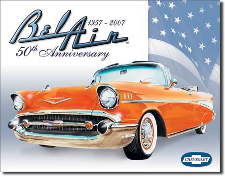 CHEVROLET BEL AIR TIN SIGN METAL ADV RETRO SIGNS M