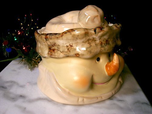 PORCELAIN SNOWMAN COOKIE JAR S