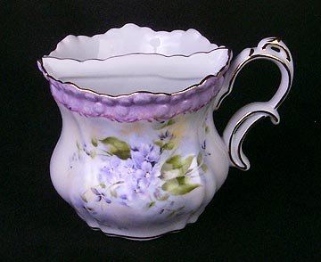 PORCELAIN VIOLET SHAVING MUG COLLECTOR GLASS L
