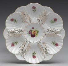 PORCELAIN OYSTER PLATE LIMOGES COLLECTOR GLASS L