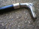 NICKLE FINISH DOG HANDLE CANE WALKING STICK F