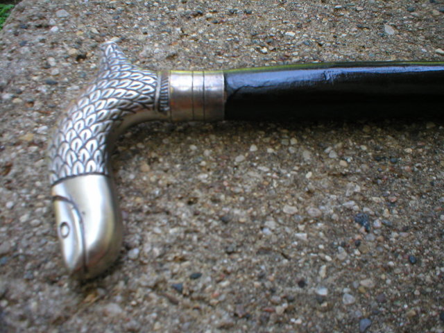 NICKLE FINISH SNAKE HANDLE CANE WALKING STICK F