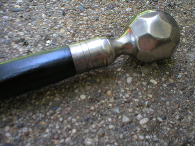 NICKLE FINISH BALL HANDLE CANE WALKING STICK F