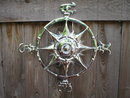 NICKEL PLATED NAUTICAL ROSE COMPASS WALL PLAQUE C