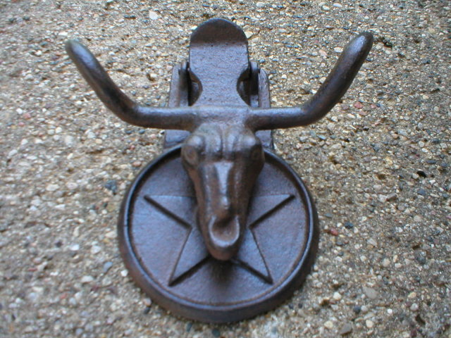 CAST IRON STEER DOOR KNOCKER HOME GARDEN DECOR