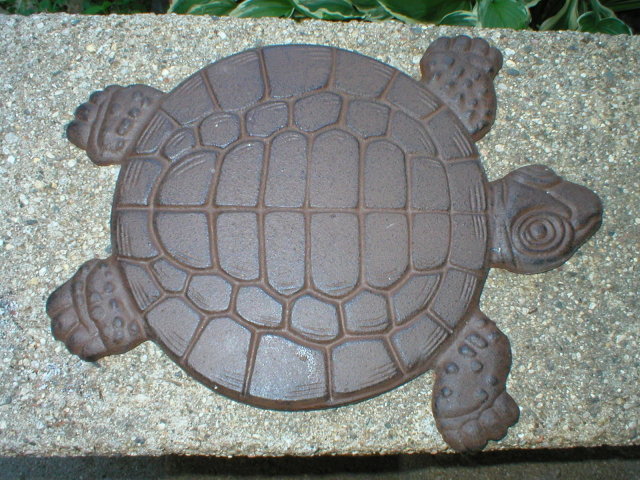 CAST IRON TURTLE STEPPING STONE HOME GARDEN DECOR