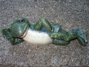 CAST IRON LAYING FROG DOORSTOP HOME GARDEN DECOR
