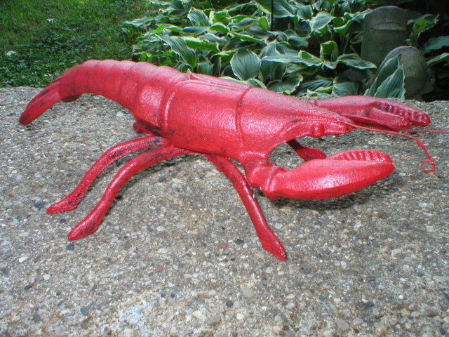 CAST IRON RED LOBSTER HOME GARDEN DECOR S