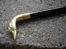 WOOD DUCK CANE WALKING STICK SOLID BRASS HANDLE C