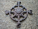 CAST IRON NAUTICAL ROSE COMPASS WALL PLAQUE C