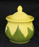 PORCELAIN CORN KING SUGAR DISH MARKED SHAWNEE