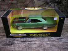 1969 GREEN DIECAST PLYMOUTH GTX STREET MACHINE