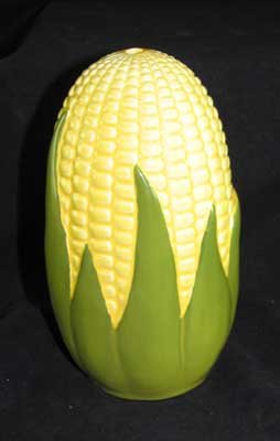 PORCELAIN CORN KING SUGAR SHAKER MARKED SHAWNEE