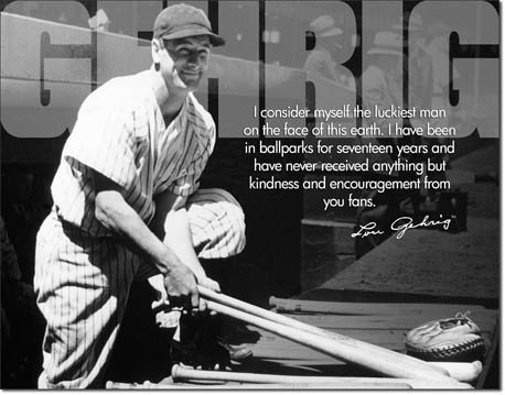 LOU GEHRIG TIN SIGN