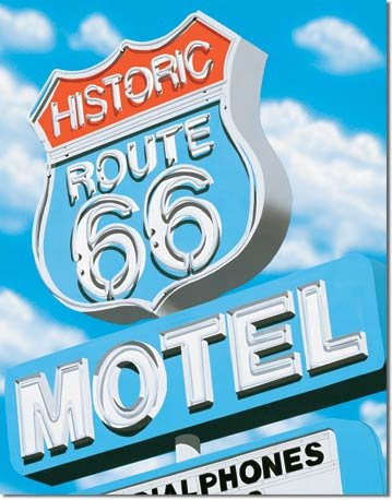 ROUTE 66 MOTEL TIN SIGN RETRO METAL ADV SIGNS I
