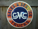 GMC TRUCKS SALES & SERVICE ROUND SIGN