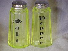 VASELINE GEORGIANA PANELED SALT & PEPPER SHAKERS