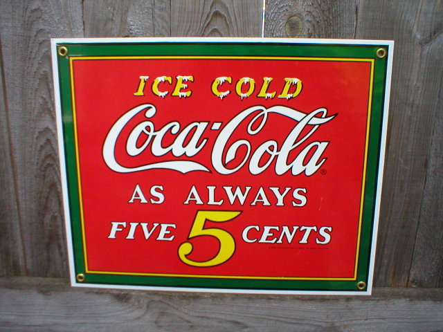 ICE COLD COCA-COLA PORCELAIN-COATED SIGN C