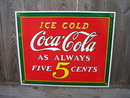 ICE COLD COCA-COLA PORCELAIN-COATED SIGN C