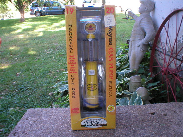 1920 WAYNE PENNZOIL GAS PUMP MECHANICAL COIN BANK