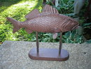 CAST IRON FISH ON STAND HOME GARDEN DECOR
