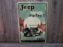 JEEP REBEL 1941 TIN SIGN METAL ADV SIGNS J