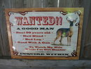WANTED GOOD MAN TIN SIGN METAL ADV SIGNS W