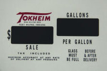 TOKHEIM VINYL FACE PLATE DECAL GAS PUMP ADV AD DECOR T