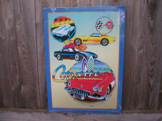 CHEVROLET CORVETTE COLLAGE TIN SIGN