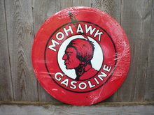 MOHAWK GASOLINE TIN METAL SIGN